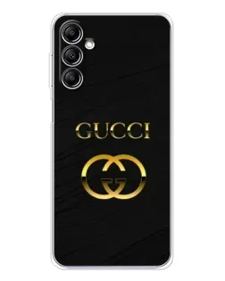 Чехол для Samsung Galaxy M36 5G с картинкой «Золотой логотип Gucci»