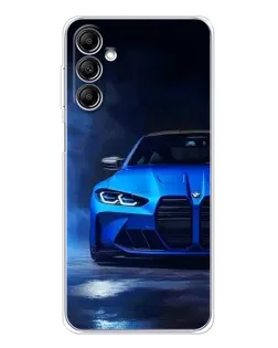 Чехол для Samsung Galaxy M36 5G с картинкой «Голубая BMW M4»