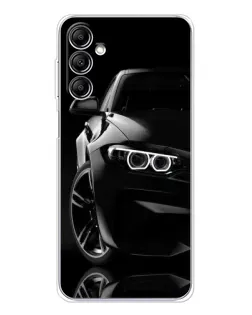 Чехол для Samsung Galaxy M36 5G с картинкой «Черная BMW — профиль»