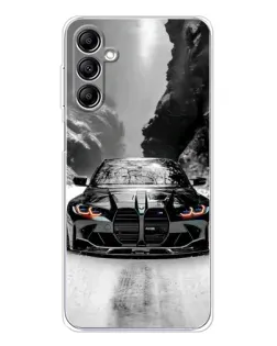 Чехол для Samsung Galaxy M36 5G с картинкой «BMW — акварельный дрифт»