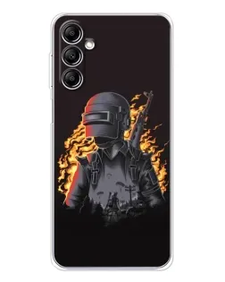 Чехол для Samsung Galaxy M36 5G с картинкой «PUBG — огненный силуэт»