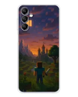 Чехол для Samsung Galaxy M36 5G с картинкой «Стив у башни»