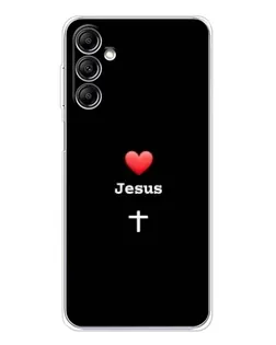 Чехол для Samsung Galaxy M36 5G с картинкой «Сердце - Jesus»