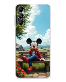 Чехол для Samsung Galaxy M36 5G с картинкой «Микки на скамейке»