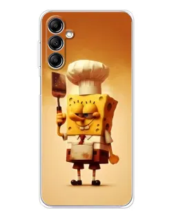 Чехол для Samsung Galaxy M36 5G с картинкой «Губка Боб повар»