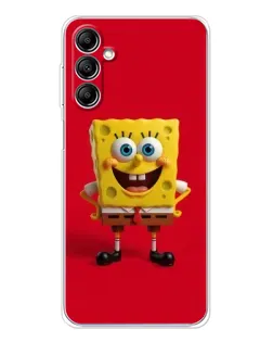 Чехол для Samsung Galaxy M36 5G с картинкой «Спанч Боб на красном»
