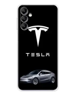 Чехол для Samsung Galaxy M36 5G с картинкой «Tesla Model Y»
