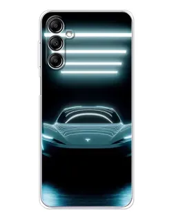 Чехол для Samsung Galaxy M36 5G с картинкой «Tesla в неоне»