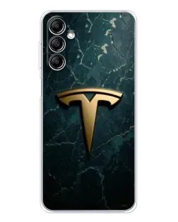 Чехол для Samsung Galaxy M36 5G с картинкой «Мраморная Tesla Gold»