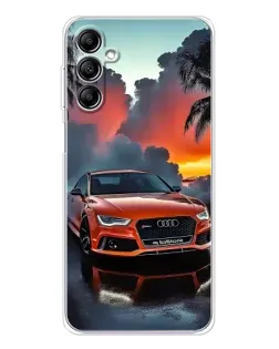 Чехол для Samsung Galaxy M36 5G с картинкой «Audi — закат»