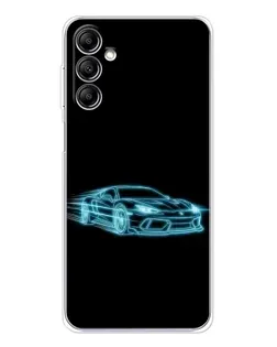 Чехол для Samsung Galaxy M36 5G с картинкой «Неоновый контур Lamborghini»