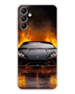 Чехол для Samsung Galaxy M36 5G с картинкой «Lamborghini в огне»
