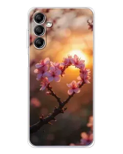 Чехол для Samsung Galaxy M36 5G с картинкой «Розовый цвет сердце на фоне заката» Чехол для Samsung Galaxy M36 5G с картинкой «Розовый цвет сердце на фоне заката»
