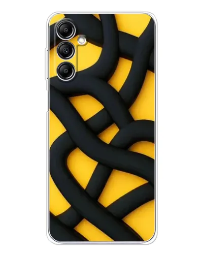 Чехол для Samsung Galaxy M36 5G с картинкой «Черное желтое переплетение»