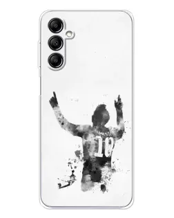 Чехол для Samsung Galaxy M36 5G с картинкой «Черно-белый силуэт Месси» Чехол для Samsung Galaxy M36 5G с картинкой «Черно-белый силуэт Месси»