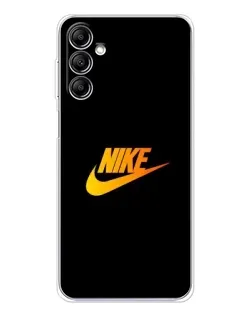 Чехол для Samsung Galaxy M36 с картинкой «Золотой логотип Nike»
