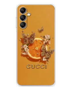 Чохол для Samsung Galaxy M36 з картинкою «Gucci — золоті метелики»