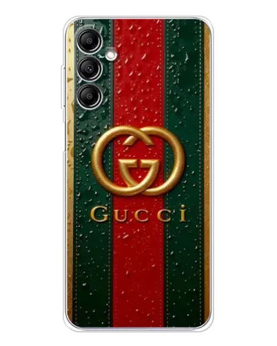 Чохол для Samsung Galaxy M36 з картинкою «Gucci — фірмова смуга та золото» Чохол для Samsung Galaxy M36 з картинкою «Gucci — фірмова смуга та золото»