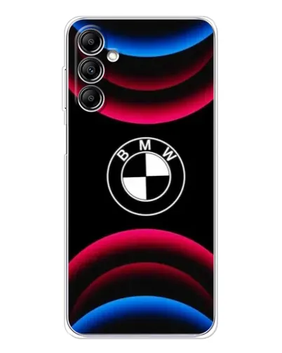 Чехол для Samsung Galaxy M36 с картинкой «Логотип BMW и неоновые дуги»