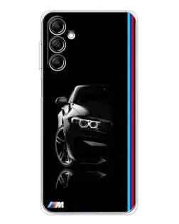 Чехол для Samsung Galaxy M36 с картинкой «Силуэт BMW в темноте»
