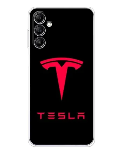 Чехол для Samsung Galaxy M36 с картинкой «Tesla Red Logo»