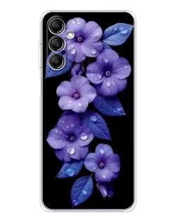 Чехол для Samsung Galaxy M36 с картинкой «Фиолетовые цветы с росою»