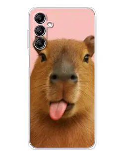 Чехол для Samsung Galaxy M36 с картинкой «Капибара с языком»