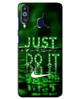 Чехол для Samsung Galaxy M40 с картинкой «Зеленый неоновый Nike»