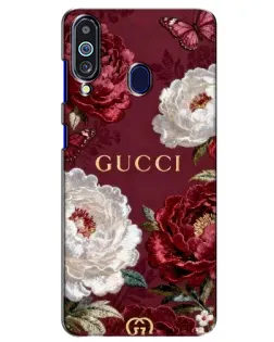 Чехол для Samsung Galaxy M40 с картинкой «Gucci — бордовые розы»