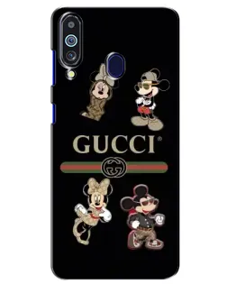 Чехол для Samsung Galaxy M40 с картинкой «Gucci — герои Disney и монограмма»