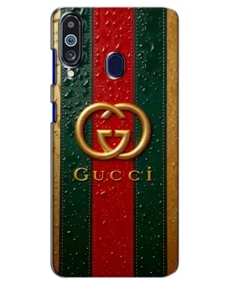 Чехол для Samsung Galaxy M40 с картинкой «Gucci — фирменная полоса и золото»