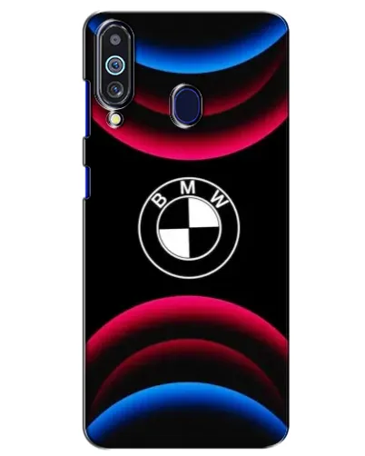 Чехол для Samsung Galaxy M40 с картинкой «Логотип BMW и неоновые дуги»