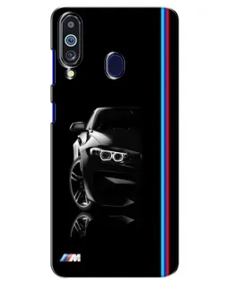 Чехол для Samsung Galaxy M40 с картинкой «Силуэт BMW в темноте»