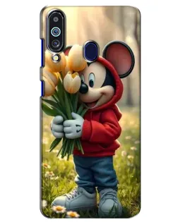 Чехол для Samsung Galaxy M40 с картинкой «Микки с тюльпанами» Чехол для Samsung Galaxy M40 с картинкой «Микки с тюльпанами»