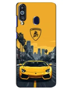 Чехол для Samsung Galaxy M40 с картинкой «Желтый Lamborghini город»