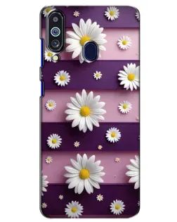 Чохол для Samsung Galaxy M40 з картинкою «Ромашки на фіолетовому»