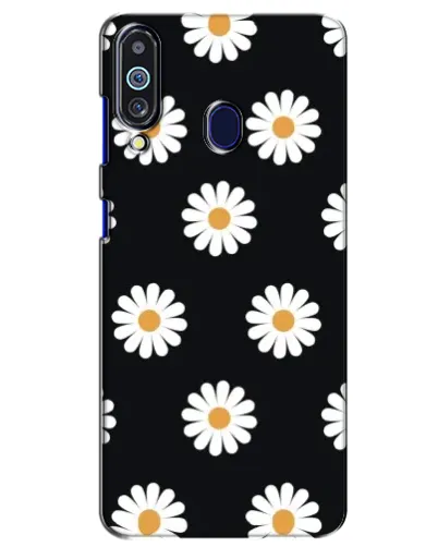 Чехол для Samsung Galaxy M40 с картинкой «Ромашки на черном»
