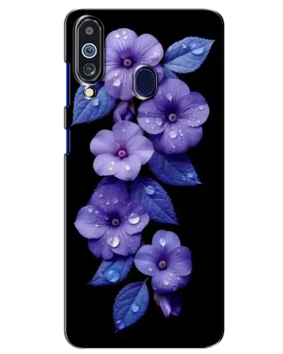 Чехол для Samsung Galaxy M40 с картинкой «Фиолетовые цветы с росою»