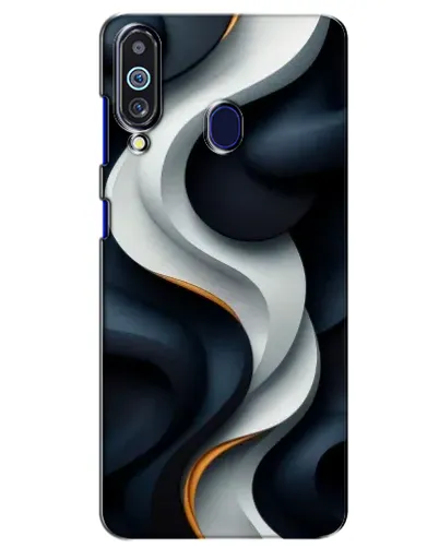 Чехол для Samsung Galaxy M40 с картинкой «Объемные черно-белые ленты» Чехол для Samsung Galaxy M40 с картинкой «Объемные черно-белые ленты»