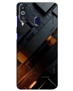 Чехол для Samsung Galaxy M40 с картинкой «Черные геометрические блоки»