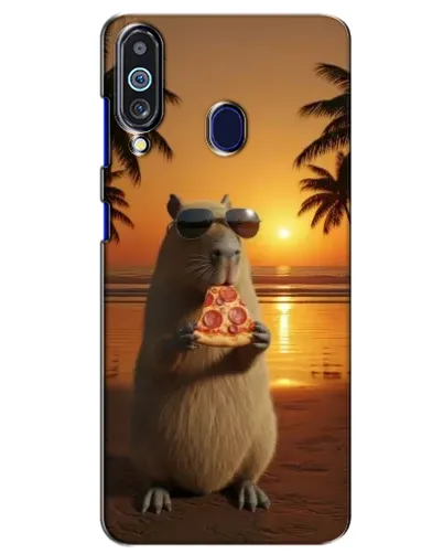 Чехол для Samsung Galaxy M40 с картинкой «Капибара с пиццей»
