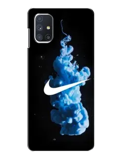 Чехол для Samsung Galaxy M51 с картинкой «Nike и синий дым»