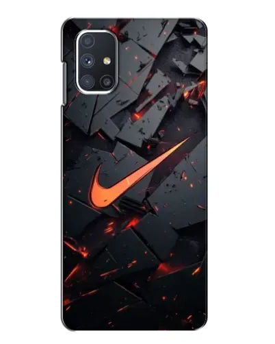 Чехол для Samsung Galaxy M51 с картинкой «Nike — эффект разломов»