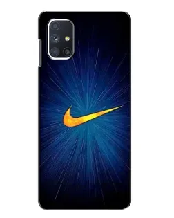 Чехол для Samsung Galaxy M51 с картинкой «Синий пульс Nike» Чехол для Samsung Galaxy M51 с картинкой «Синий пульс Nike»