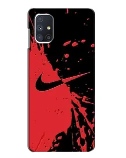 Чехол для Samsung Galaxy M51 с картинкой «Красные брызги Nike» Чехол для Samsung Galaxy M51 с картинкой «Красные брызги Nike»