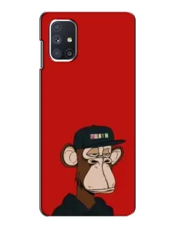 Чехол для Samsung Galaxy M51 с картинкой «Bored Ape — красный фон»
