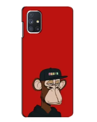 Чехол для Samsung Galaxy M51 с картинкой «Bored Ape — красный фон» Чехол для Samsung Galaxy M51 с картинкой «Bored Ape — красный фон»