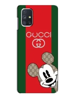 Чехол для Samsung Galaxy M51 с картинкой «Gucci — полосы и Микки»