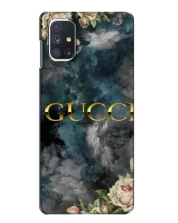 Чехол для Samsung Galaxy M51 с картинкой «Абстрактные цветы Gucci»