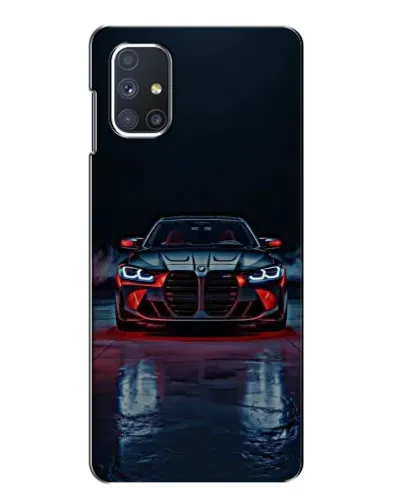 Чехол для Samsung Galaxy M51 с картинкой «BMW на мокрой дороге»